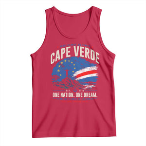 Cape Verde Small Islands Big Hearts Pride Tank Top Cabo Verde One Nation One Dream Distressed Flag TS02 Red Print Your Wear
