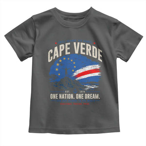 Cape Verde Small Islands Big Hearts Pride Toddler T Shirt Cabo Verde One Nation One Dream Distressed Flag TS02 Dark Heather Print Your Wear