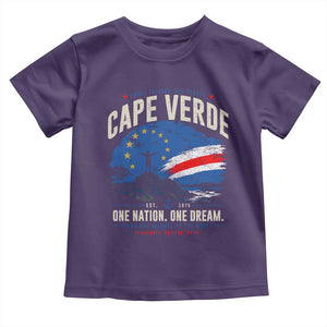 Cape Verde Small Islands Big Hearts Pride Toddler T Shirt Cabo Verde One Nation One Dream Distressed Flag TS02 Purple Print Your Wear