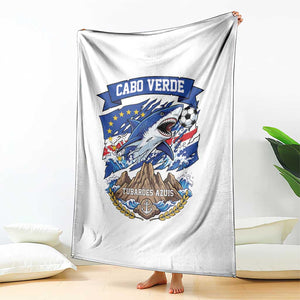 Cabo Verde Tubarões Azuis Soccer Pride Throw Blanket Cape Verde Blue Sharks Football Fans TS02 Print Your Wear