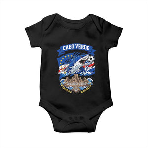 Cabo Verde Tubarões Azuis Soccer Pride Baby Onesie Cape Verde Blue Sharks Football Fans TS02 Black Print Your Wear