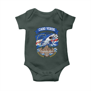 Cabo Verde Tubarões Azuis Soccer Pride Baby Onesie Cape Verde Blue Sharks Football Fans TS02 Dark Forest Green Print Your Wear