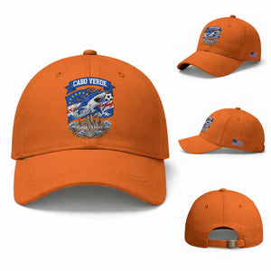 Cabo Verde Tubarões Azuis Soccer Pride Baseball Cap Cape Verde Blue Sharks Football Fans TS02 Baseball Cap Universal Fit Orange Print Your Wear