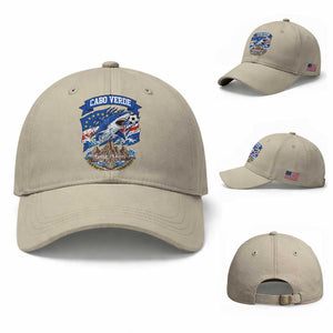 Cabo Verde Tubarões Azuis Soccer Pride Baseball Cap Cape Verde Blue Sharks Football Fans TS02 Baseball Cap Universal Fit Beige Print Your Wear