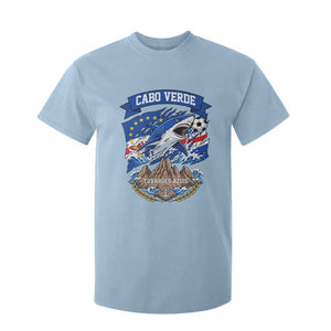 Cabo Verde Tubarões Azuis Soccer Pride T Shirt For Kid Cape Verde Blue Sharks Football Fans TS02 Light Blue Print Your Wear