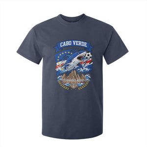 Cabo Verde Tubarões Azuis Soccer Pride T Shirt For Kid Cape Verde Blue Sharks Football Fans TS02 Navy Print Your Wear
