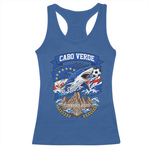 Cabo Verde Tubarões Azuis Soccer Pride Racerback Tank Top Cape Verde Blue Sharks Football Fans TS02 Royal Blue Print Your Wear