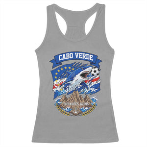 Cabo Verde Tubarões Azuis Soccer Pride Racerback Tank Top Cape Verde Blue Sharks Football Fans TS02 Sport Gray Print Your Wear