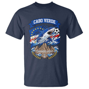 Cabo Verde Tubarões Azuis Soccer Pride T Shirt Cape Verde Blue Sharks Football Fans TS02 Navy Print Your Wear