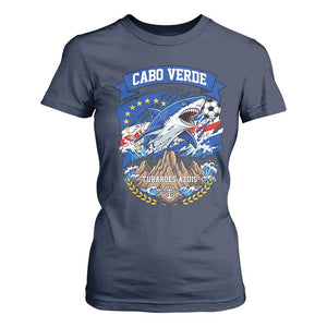 Cabo Verde Tubarões Azuis Soccer Pride T Shirt For Women Cape Verde Blue Sharks Football Fans TS02 Navy Print Your Wear