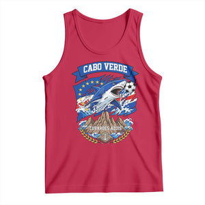 Cabo Verde Tubarões Azuis Soccer Pride Tank Top Cape Verde Blue Sharks Football Fans TS02 Red Print Your Wear