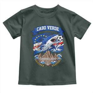 Cabo Verde Tubarões Azuis Soccer Pride Toddler T Shirt Cape Verde Blue Sharks Football Fans TS02 Dark Forest Green Print Your Wear