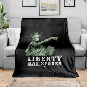 Liberty Has Spoken Pointing Statue Parody Throw Blanket Funny Sarcastic Basketball Sports Viral Meme Americana TS02 Print Your Wear