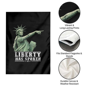 Liberty Has Spoken Pointing Statue Parody Garden Flag Funny Sarcastic Basketball Sports Viral Meme Americana TS02 Print Your Wear