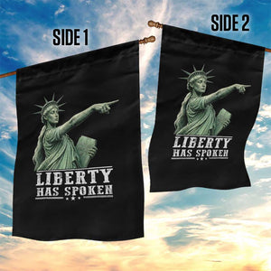 Liberty Has Spoken Pointing Statue Parody Garden Flag Funny Sarcastic Basketball Sports Viral Meme Americana TS02 Print Your Wear