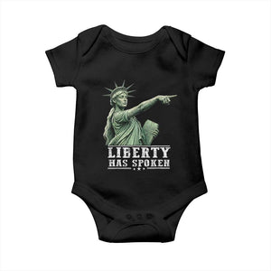 Liberty Has Spoken Pointing Statue Parody Baby Onesie Funny Sarcastic Basketball Sports Viral Meme Americana TS02 Black Print Your Wear