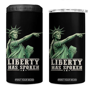 Liberty Has Spoken Pointing Statue Parody 4 in 1 Can Cooler Tumbler Funny Sarcastic Basketball Sports Viral Meme Americana TS02 One Size: 16 oz Black Print Your Wear