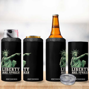 Liberty Has Spoken Pointing Statue Parody 4 in 1 Can Cooler Tumbler Funny Sarcastic Basketball Sports Viral Meme Americana TS02 Print Your Wear