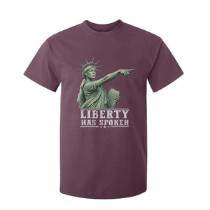 Liberty Has Spoken Pointing Statue Parody T Shirt For Kid Funny Sarcastic Basketball Sports Viral Meme Americana TS02 Maroon Print Your Wear