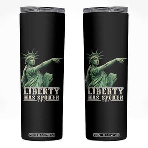 Liberty Has Spoken Pointing Statue Parody Skinny Tumbler Funny Sarcastic Basketball Sports Viral Meme Americana TS02 Black Print Your Wear