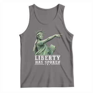 Liberty Has Spoken Pointing Statue Parody Tank Top Funny Sarcastic Basketball Sports Viral Meme Americana TS02 Deep Heather Print Your Wear