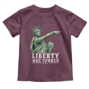 Liberty Has Spoken Pointing Statue Parody Toddler T Shirt Funny Sarcastic Basketball Sports Viral Meme Americana TS02 Maroon Print Your Wear
