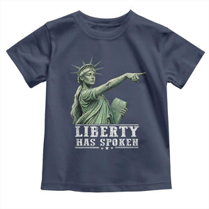Liberty Has Spoken Pointing Statue Parody Toddler T Shirt Funny Sarcastic Basketball Sports Viral Meme Americana TS02 Navy Print Your Wear