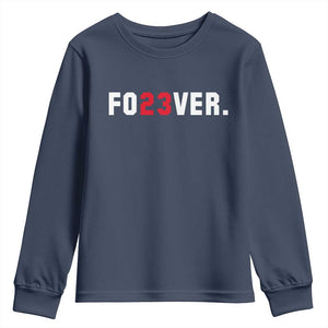 Classic Baseball Jersey Number 23 Youth Sweatshirt Fo23ever #23 Vintage Sports Fan - Print Your Wear