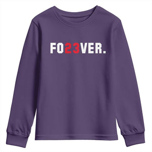 Classic Baseball Jersey Number 23 Youth Sweatshirt Fo23ever #23 Vintage Sports Fan - Print Your Wear