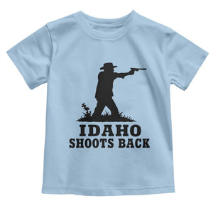 Idaho Shoots Back Minimalist Gunslinger Silhouette State Pride Graphic Toddler T Shirt
