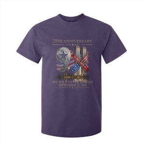 We Will Never Forget 9 11 Memorial 25th Anniversary T Shirt For Kid Patriotic American Flag Ribbon