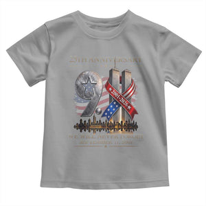 We Will Never Forget 9 11 Memorial 25th Anniversary Toddler T Shirt Patriotic American Flag Ribbon