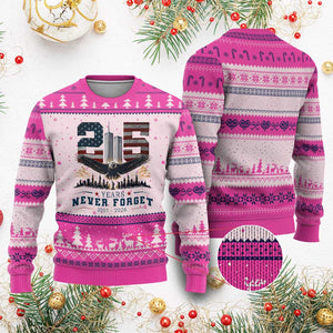 Patriotic Soaring Bald Eagle 9 11 Memorial 25th Anniversary Ugly Christmas Sweater 25 Years 2021 2026 Never Forget