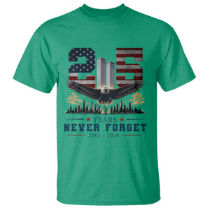 Patriotic Soaring Bald Eagle 9 11 Memorial 25th Anniversary T Shirt 25 Years 2021 2026 Never Forget