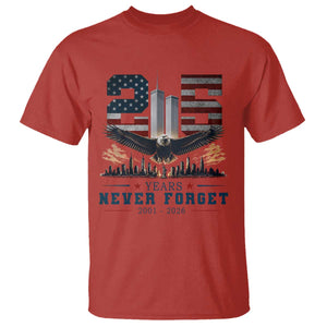 Patriotic Soaring Bald Eagle 9 11 Memorial 25th Anniversary T Shirt 25 Years 2021 2026 Never Forget