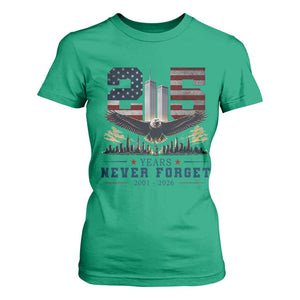 Patriotic Soaring Bald Eagle 9 11 Memorial 25th Anniversary T Shirt For Women 25 Years 2021 2026 Never Forget
