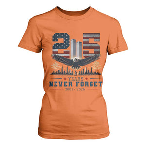 Patriotic Soaring Bald Eagle 9 11 Memorial 25th Anniversary T Shirt For Women 25 Years 2021 2026 Never Forget