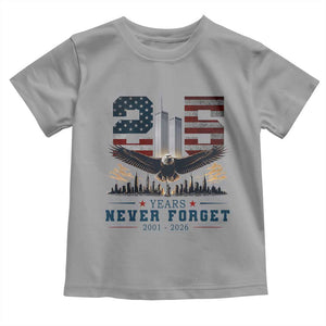 Patriotic Soaring Bald Eagle 9 11 Memorial 25th Anniversary Toddler T Shirt 25 Years 2021 2026 Never Forget
