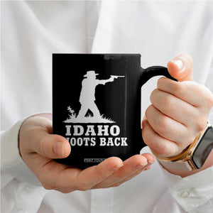 Idaho Shoots Back Cowboy Gunslinger Silhouette Patriotic Graphic Coffee Mug