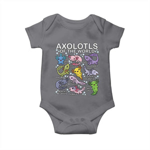 Kawaii Axolotl Baby Onesie Axolotls of the World Animals Aquarium Species TS02 Charcoal Print Your Wear