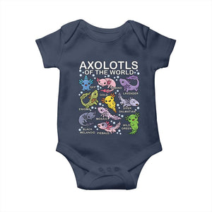 Kawaii Axolotl Baby Onesie Axolotls of the World Animals Aquarium Species TS02 Navy Print Your Wear