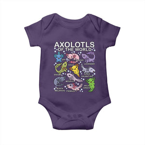 Kawaii Axolotl Baby Onesie Axolotls of the World Animals Aquarium Species TS02 Purple Print Your Wear