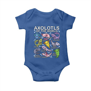 Kawaii Axolotl Baby Onesie Axolotls of the World Animals Aquarium Species TS02 Royal Blue Print Your Wear