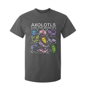 Kawaii Axolotl T Shirt For Kid Axolotls of the World Animals Aquarium Species TS02 Dark Heather Print Your Wear