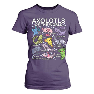 Kawaii Axolotl T Shirt For Women Axolotls of the World Animals Aquarium Species TS02 Purple Print Your Wear