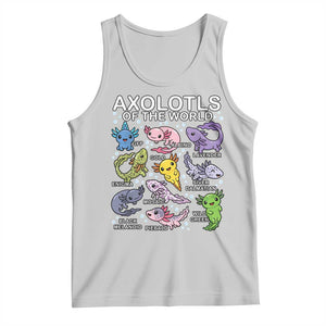 Kawaii Axolotl Tank Top Axolotls of the World Animals Aquarium Species TS02 Ash Print Your Wear