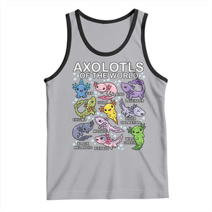 Kawaii Axolotl Tank Top Axolotls of the World Animals Aquarium Species TS02 Athletic Heather Black Print Your Wear