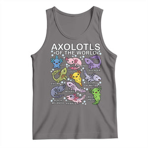 Kawaii Axolotl Tank Top Axolotls of the World Animals Aquarium Species TS02 Deep Heather Print Your Wear
