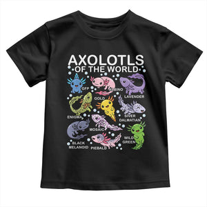 Kawaii Axolotl Toddler T Shirt Axolotls of the World Animals Aquarium Species TS02 Black Print Your Wear