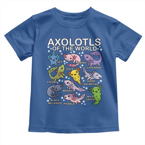 Kawaii Axolotl Toddler T Shirt Axolotls of the World Animals Aquarium Species TS02 Royal Blue Print Your Wear